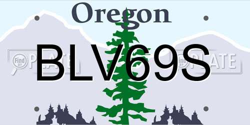 BLV69S Oregon License Plate