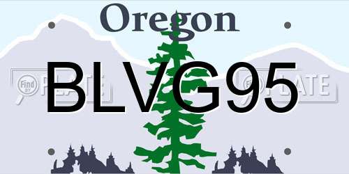 BLVG95 Oregon License Plate