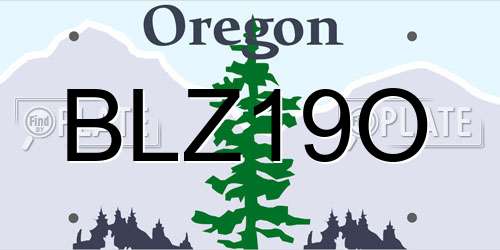 BLZ19O Oregon License Plate