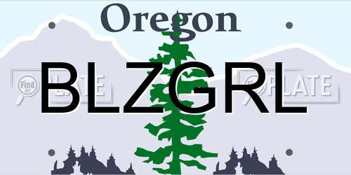 BLZGRL Oregon License Plate