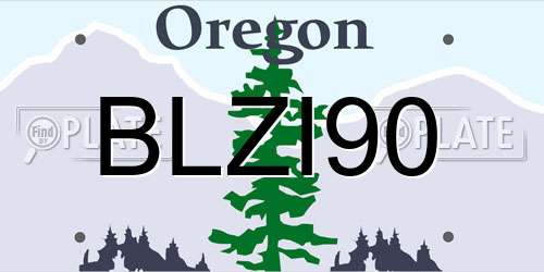 BLZI90 Oregon License Plate
