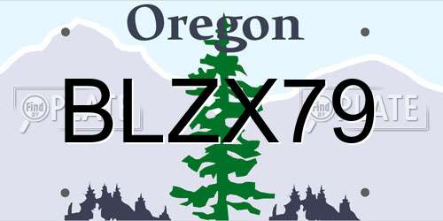 BLZX79 Oregon License Plate