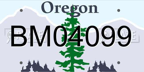 BM04099 Oregon License Plate