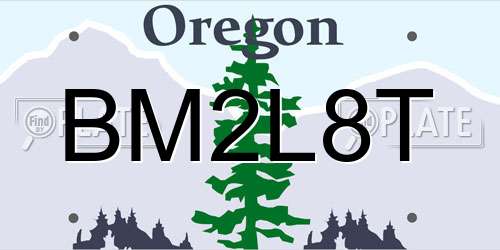 BM2L8T Oregon License Plate