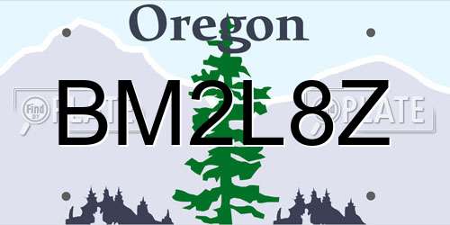 BM2L8Z Oregon License Plate