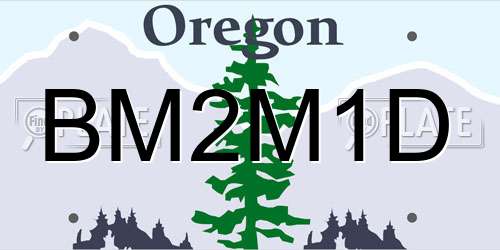BM2M1D Oregon License Plate