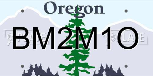 BM2M1O Oregon License Plate