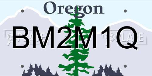 BM2M1Q Oregon License Plate