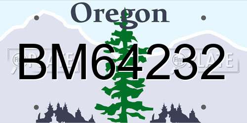 BM64232 Oregon License Plate