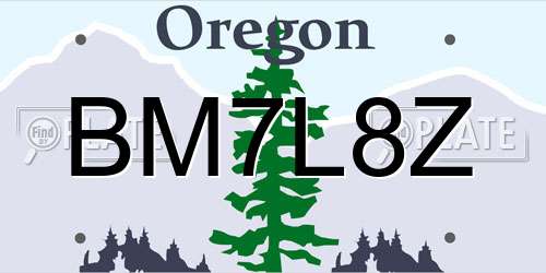 BM7L8Z Oregon License Plate