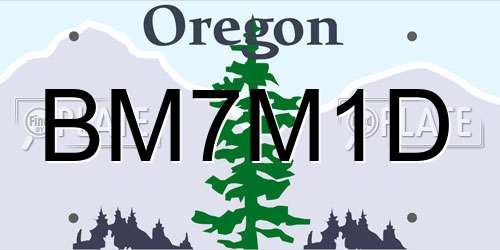 BM7M1D Oregon License Plate