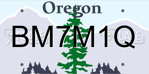 BM7M1Q Oregon License Plate