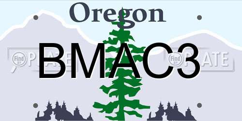 BMAC3 Oregon License Plate