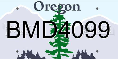 BMD4099 Oregon License Plate