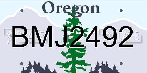 BMJ2492 Oregon License Plate