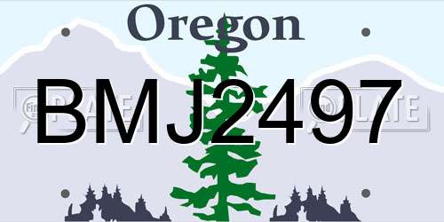 BMJ2497 Oregon License Plate