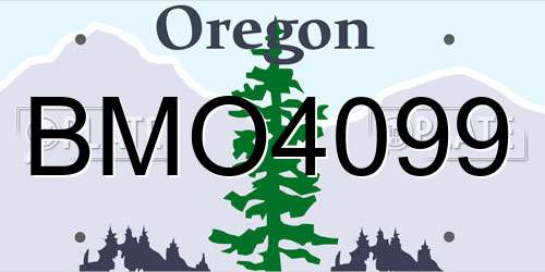 BMO4099 Oregon License Plate