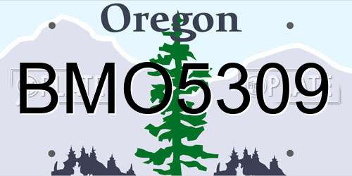 BMO5309 Oregon License Plate