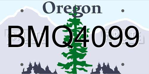 BMQ4099 Oregon License Plate