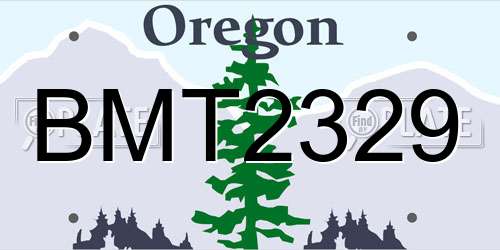 BMT2329 Oregon License Plate