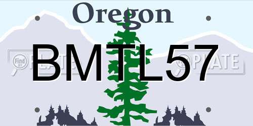 BMTL57 Oregon License Plate