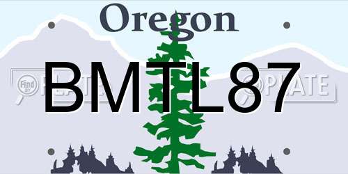 BMTL87 Oregon License Plate
