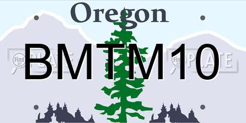 BMTM10 Oregon License Plate