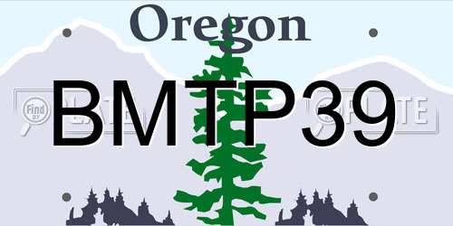 BMTP39 Oregon License Plate