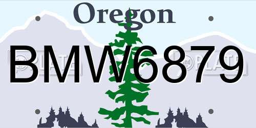 BMW6879 Oregon License Plate