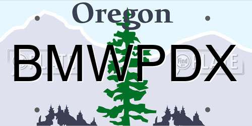 BMWPDX Oregon License Plate