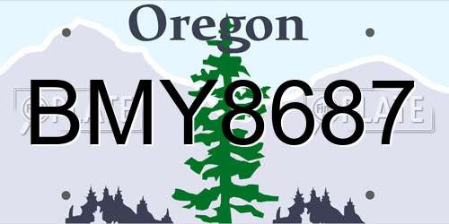 BMY8687 Oregon License Plate