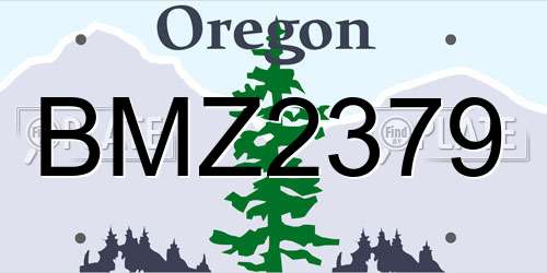 BMZ2379 Oregon License Plate