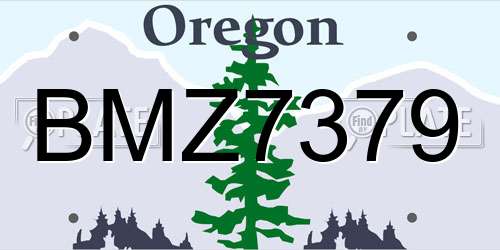 BMZ7379 Oregon License Plate