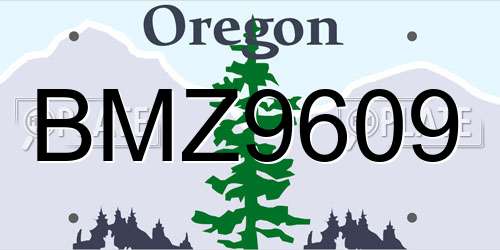 BMZ9609 Oregon License Plate