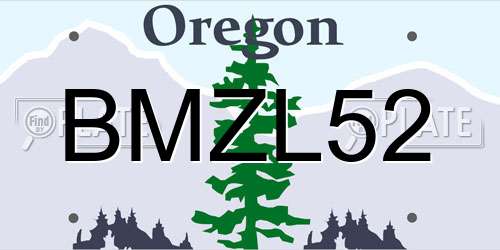 BMZL52 Oregon License Plate