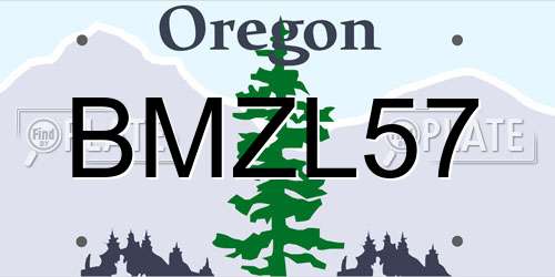 BMZL57 Oregon License Plate