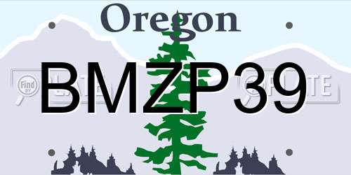BMZP39 Oregon License Plate