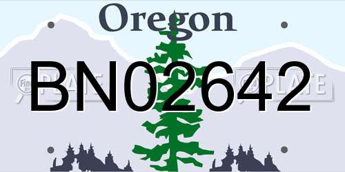 BN02642 Oregon License Plate