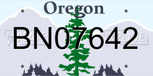 BN07642 Oregon License Plate