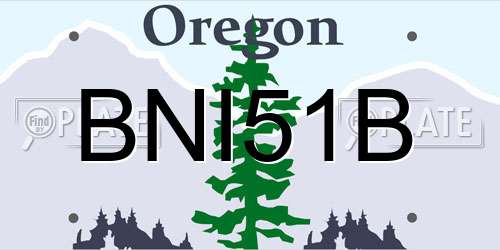 BNI51B Oregon License Plate