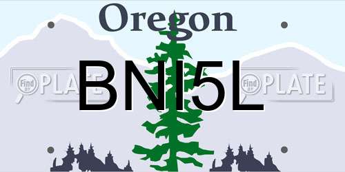 BNI5L Oregon License Plate