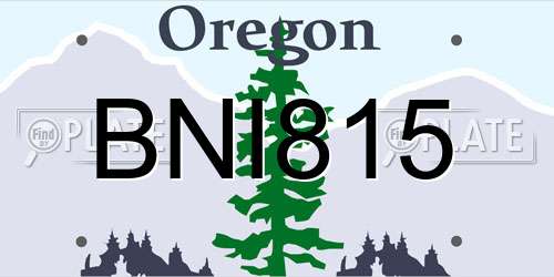 BNI815 Oregon License Plate