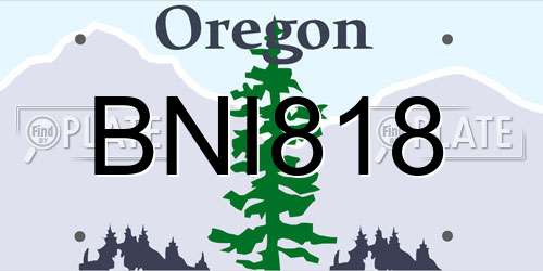 BNI818 Oregon License Plate