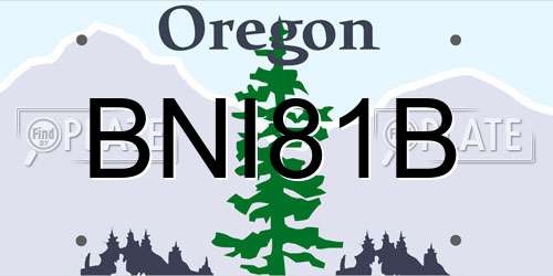BNI81B Oregon License Plate
