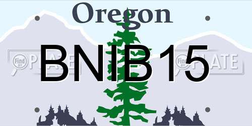 BNIB15 Oregon License Plate
