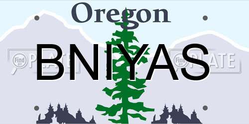BNIYAS Oregon License Plate