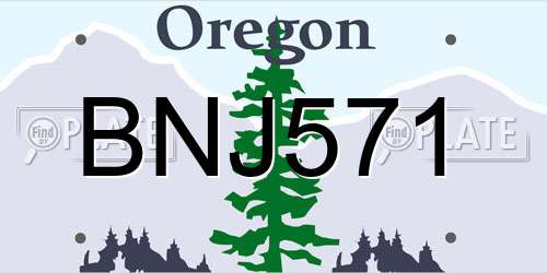 BNJ571 Oregon License Plate