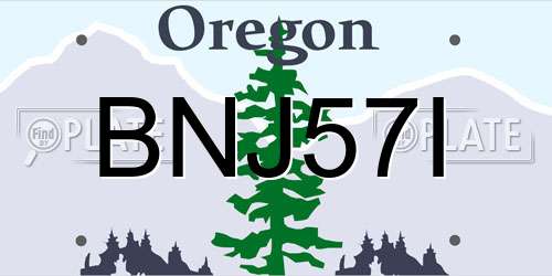 BNJ57I Oregon License Plate