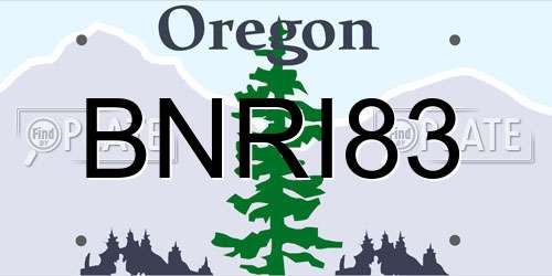 BNRI83 Oregon License Plate