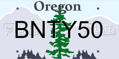 BNTY50 Oregon License Plate